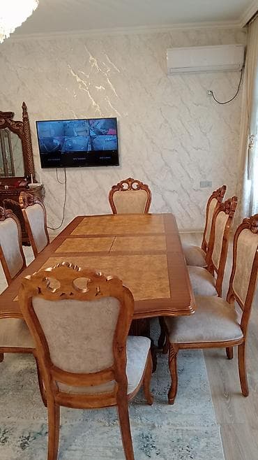 taxt dəmiri: Qonaq otağı üçün, Yeni, Açılan, Dördbucaq masa, 8 stul — 6
