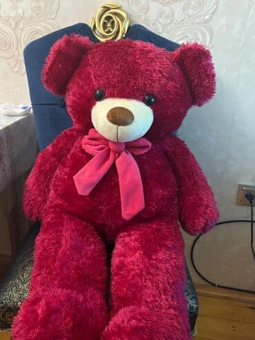 кукла монстер хай: Bordo rəngdə böyük yumşaq ayı oyuncağı. Oyuncaq yumşaq parçadan — 5