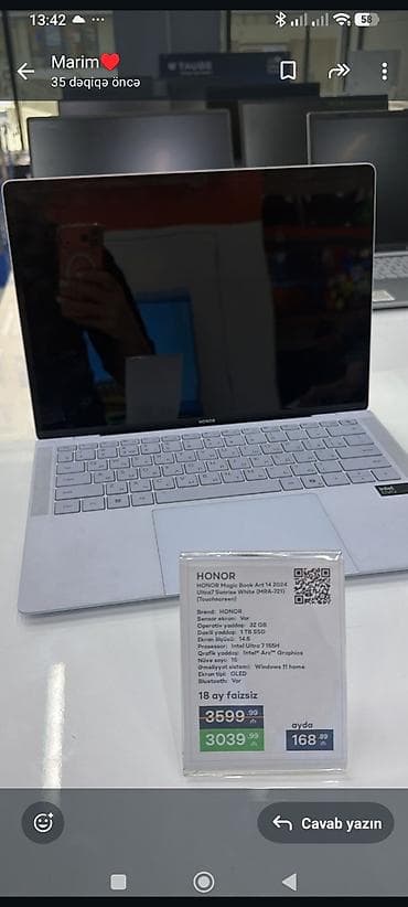 ofis masa üstü aksesuar: HONOR MagicBook Art 14 2024 (MRA‑L7211) – Ultra7 Sunrise White — 1