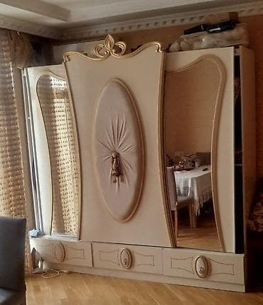 kombi dolabı: 2 qapılı, Güzgülü, Bej, Digər material, Kupe, Düz dolab — 1
