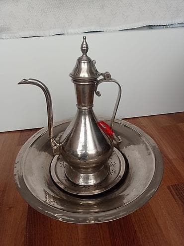 Aftafa ləyən dəsti - Tərkib: uzun lüləli, qapaqlı mis (gümüş rəngdə)