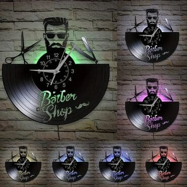 Məhsul: Tematik dekorativ divar saatları - Barber Shop modeli: Qara