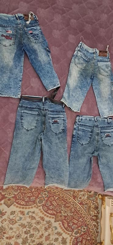 sport şalvar: Uşaq üçün denim şort kolleksiyası - Model: Dizdən aşağı uzunluqda — 2
