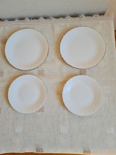 Boşqablar, 6 ədədli dəst, rəng - Ağ, Türkiyə