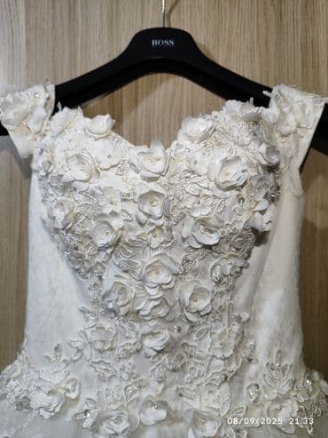 фата койноктор: Gəlinlik – güpür və çiçək işləməli - Rəng: ağ az moloçnuluq var — 4