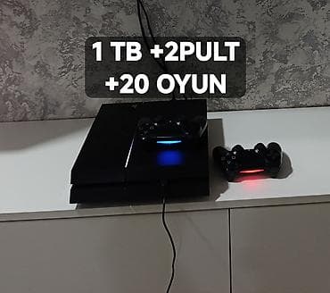 PS4 1tb 2 pult +20 oyun, zavod plombu üzərində, ideal vəziyətdə