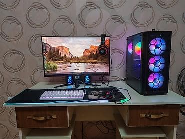 Printerlər: Gaming stolüstü kompüter seti - Sistem bloku: Şüşə panelə malik RGB — 1
