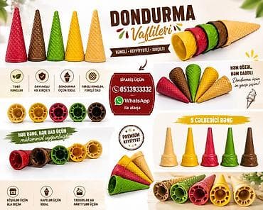 Продукты питания: Rəngli dondurma vafliləri – premium keyfiyyət, xırıltılı tekstura — 1