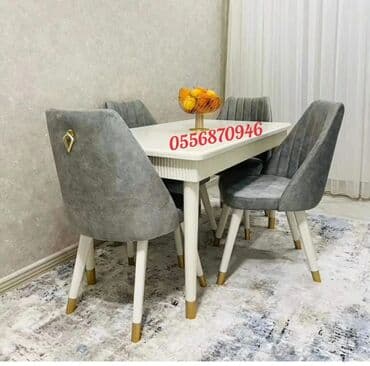 embawood masalar: Qonaq otağı üçün, Yeni, Açılmayan, Dördbucaq masa, 6 stul — 10