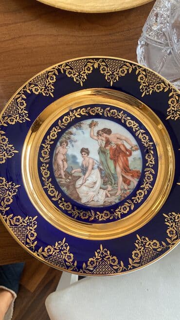 qedimi boşqablar: Boşqablar, 1 əd, rəng - Göy, Farfor — 3