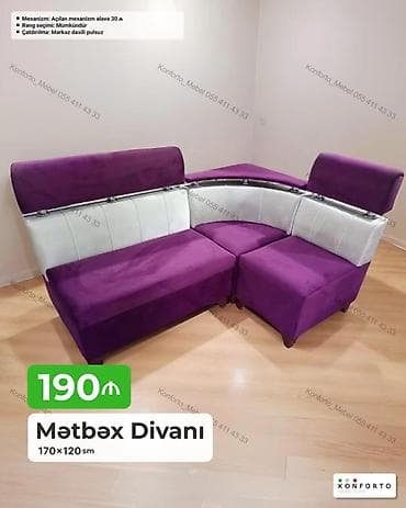 Məhsul: Mətbəx divanı Ölçü: 170×120 sm Qiymət: 190 ₼ — 1