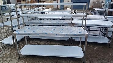 Asia: Paslanmayan poladdan istehsal olunmuş peşəkar mətbəx masaları və rəfli — 1