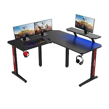 playstation 4 blur: Gaming PC Desk TR-L Black – Böyük L formalı RGB oyun masası — 2