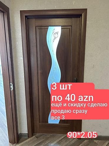 Yataq otağı üçün İşlənmiş Otaq qapısı 90x205 sm Plintus ilə, Zəmanətsiz, Ünvandan götürmə — 3