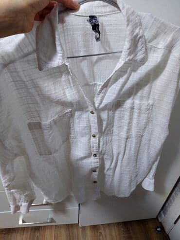 ağ qadın köynəkləri: Ağ rəngli qadın köynəyi - Model: düyməli, klassik yaxalı - Parça — 3