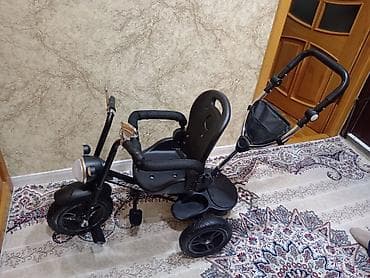 Uşaq üçün çoxfunksiyalı 3 təkərli velosiped/araba - Rəng: qara -