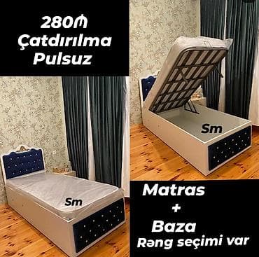 Matraslı bazalı tək nəfərlik çarpayı dəsti. Dəstə matras və geniş lalafo.az -da Matraslı bazalı tək nəfərlik çarpayı dəsti. Dəstə matras və geniş