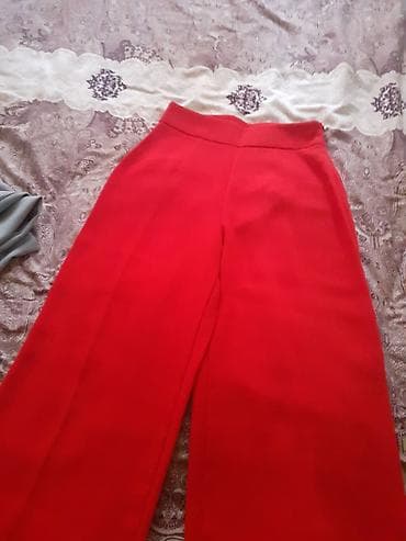 qadin geyim: Şalvar, Zara, XS, rəng - Qırmızı — 1