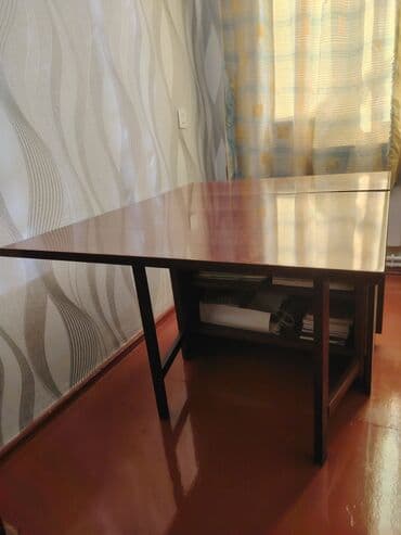 acılıb bağlanan stol: Mətbəx masası, Qatlanan, Taxta, Dördbucaq masa — 1