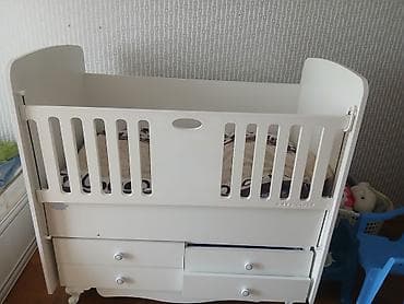 Ağ rəngli uşaq beşiyi – “Baby Mood” modeli. - Material: MDF/taxta at lalafo.az Ağ rəngli uşaq beşiyi – “Baby Mood” modeli. - Material: MDF/taxta