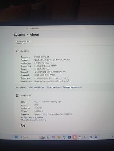 Huawei MateBook D 16 noutbuku Texniki göstəricilər: - Ekran: 16"