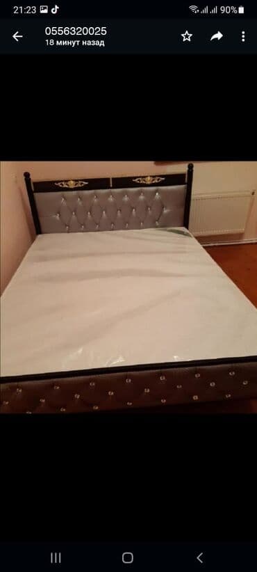 темир краватлар: Новый, Двуспальная кровать, Без подьемного механизма, Без матраса, Без выдвижных ящиков, Азербайджан — 15