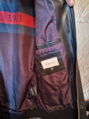 Opel: GUCCI kişi dəridən bomber gödəkçə - Model: bomber/kardigan yaxalıqlı — 4