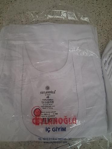 sport corablar: Ceylanoğlu kişi atletı – pambıq, ağ rəng packayla satlir 6 ededlidir — 2