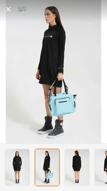 женские черные майки: Повседневное платье, Мини, L — 2