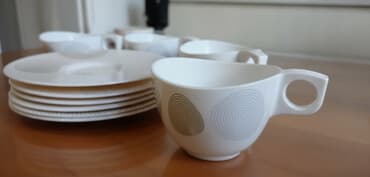 Süfrə qab-qacaqı: Çay dəsti, rəng - Ağ, Farfor, 6 nəfərlik, Fransa — 1