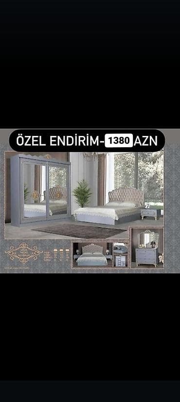 2 təknəfərlik çarpayı, Termo, Dolab, 2 tumba, Yeni