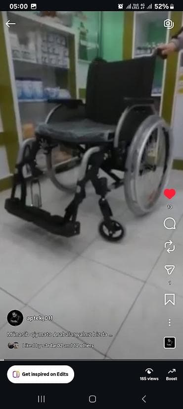 Ottobock manual əlil arabası - Yüngül və möhkəm alüminium gövdə -