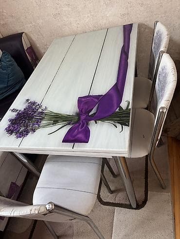 stul: Mətbəx üçün, Açılmayan, Dördbucaq masa, 4 stul — 2