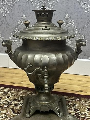 самовар на дровах: 8 LiTiRDi Antik samovar deqiq 8 LiTiRDi – klassik köhnə rus üslubunda — 3