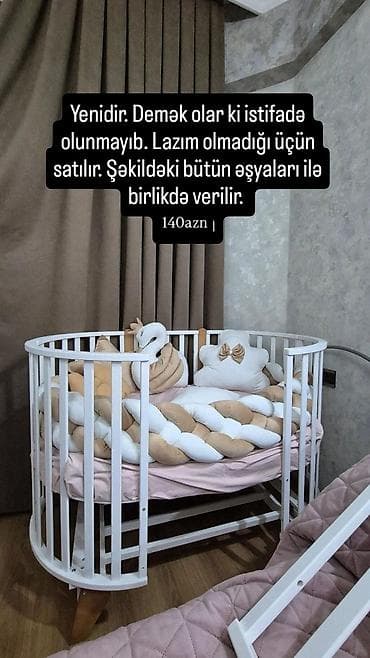 Beshik satilir demek olar ki istifade olunmayib 140 azn matrasi yun