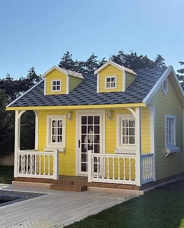 Bağ evi/bağ üçün dekorativ taxta kottec - Material: rənglənmiş taxta