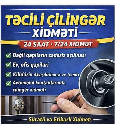 pilasdiq qapi: Təcili çilingər xidməti – 7/24 Xidmətlər: - Bağlı qapıların zədəsiz — 1