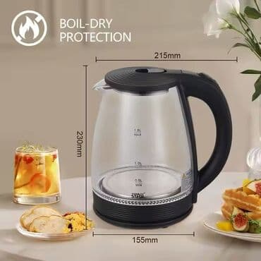 Elektrik çaydanları: Elektrik çaydan 1 - 1.5 l, Yeni, Ödənişli çatdırılma — 4