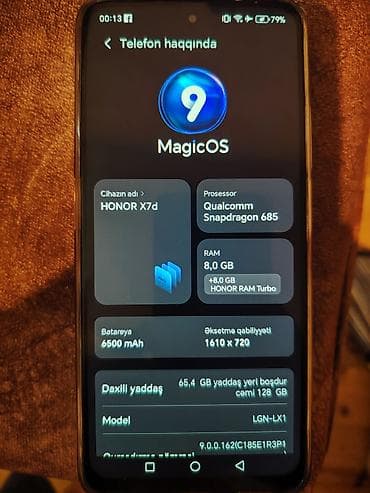 iphone 6 kreditle: Honor X7d, 128 GB, rəng - Ağ, Zəmanət, Düyməli, Sensor — 2