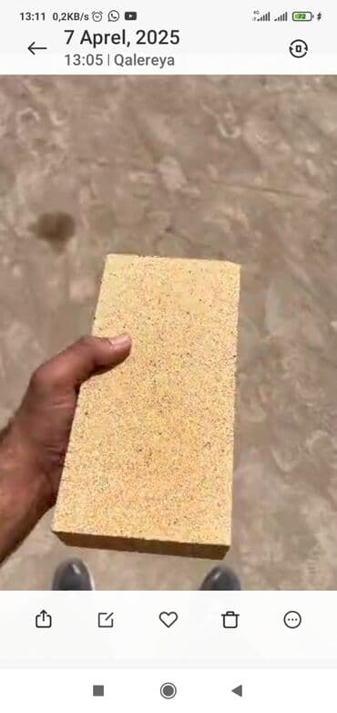 Oda davamlı, hər növdə hər ölçüdə istənilən rəngdə kərpiclər. içi