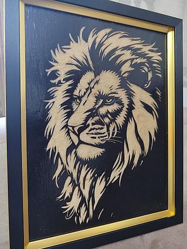 qara canavar sekilleri: Taxta üzərində cizma - — 1