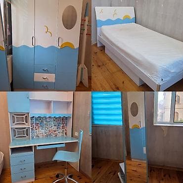 salon dolab: Uşaq/yeniyetmə otağı üçün mebel dəsti - Tərkib: Tək nəfərlik çarpayı — 1