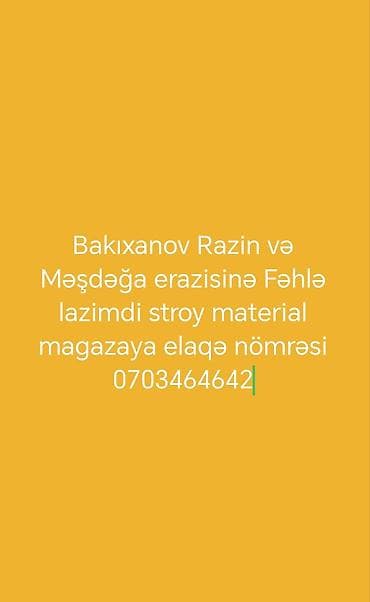 bağ evində is: Vakansiya: Stroy material mağazası üçün fəhlə - Yer: Bakıxanov — 1