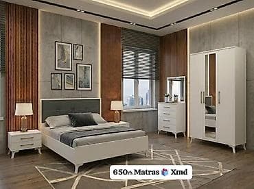 Yataq otağı mebel dəsti Tərkib: - Çarpayı (başlıqla) - 2 ədəd tumba -