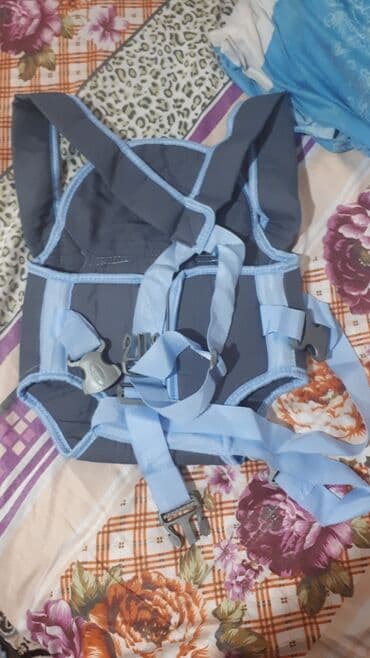 avtokreslolar usaqlar ucun: Boz rəngli, mavi haşiyəli, rahat körpə daşıyıcı. Körpənizi gəzintilərə — 3