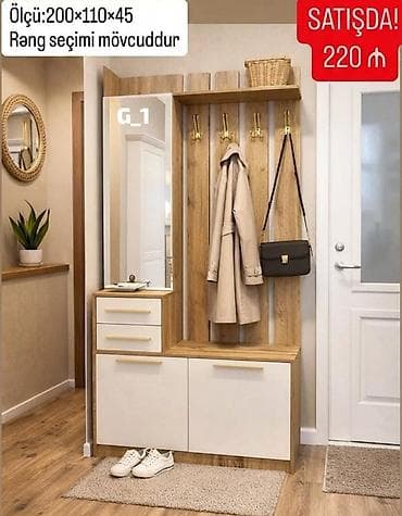 Dəhliz üçün çoxfunksiyalı paltar asqılığı və şkaf sistemi (model G_1) lalafo.az -da Dəhliz üçün çoxfunksiyalı paltar asqılığı və şkaf sistemi (model G_1)