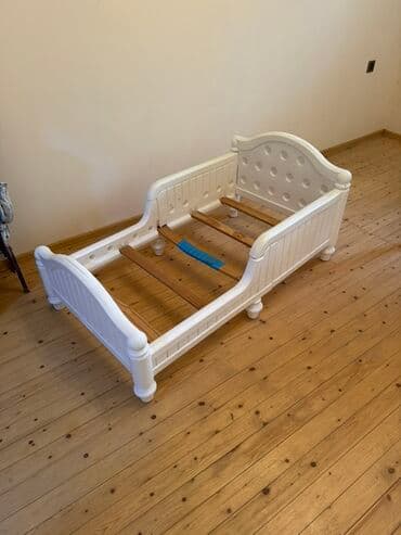 детские деревянные кровати: Для девочки и мальчика, Кровать, Без подьемного механизма, Без матраса, Без выдвижных ящиков — 2