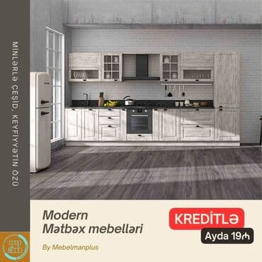metbex mebeli gence: Sifarişlə mətbəx dəsti, Mat laminat, Kredit var, Pulsuz çatdırılma — 21