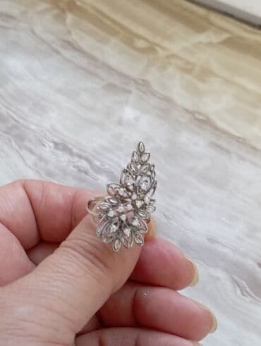 beş qaş üzüklər: Gümüş üzüklər dəsti - Material: gümüş rəngli metal (fotoşəkillərdə — 11