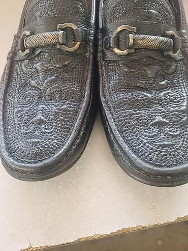 deri godekce: Emporio Armani, Ölçü: 41.5, rəng - Qara, İşlənmiş — 5